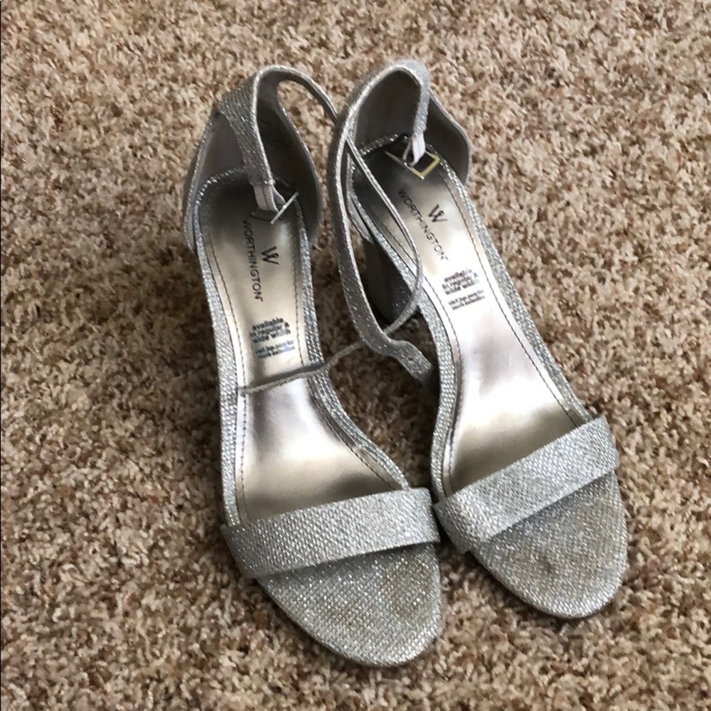 Silver Block Heels